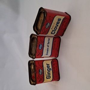 Vintage Set of 3 Spice Tins